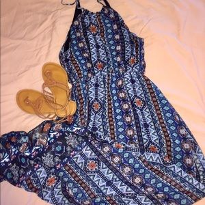 Boho Maxi dress with keyhole neckline